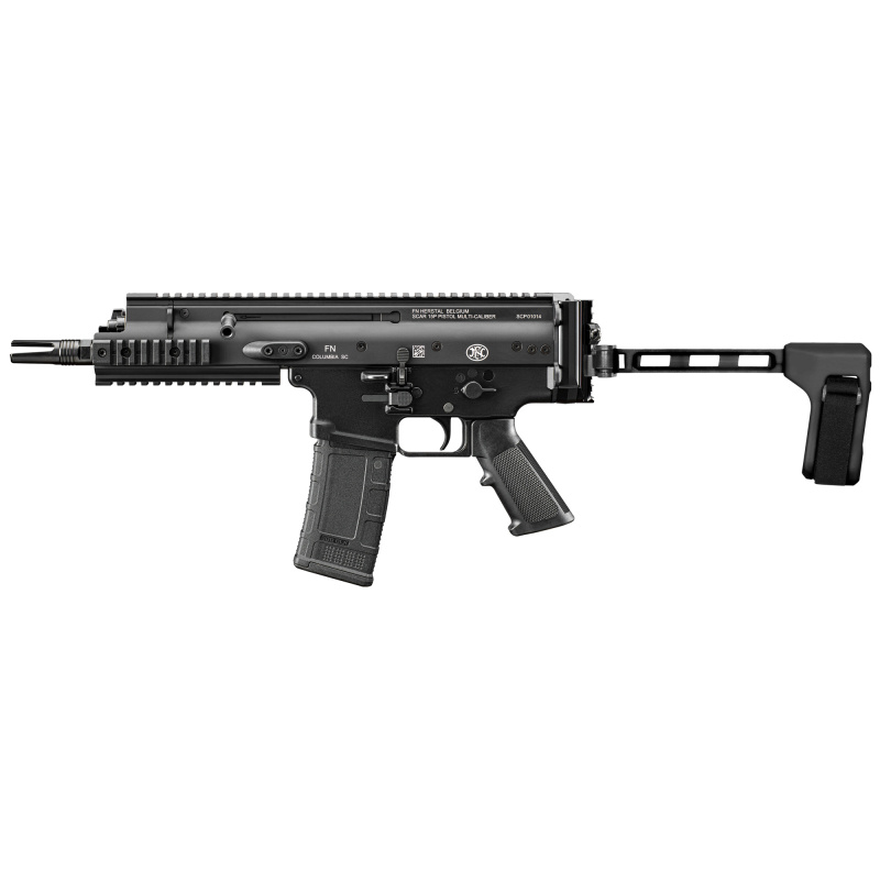 Scar 15P, Semi-automatic Pistol, 300 Blackout, 7.5" Barrel, 3 Prong Flash Hider, Anodized Finish, Black, SB Tactical Brace, Non Reciprocating Charging Handle, Short Stroke Gas System, Polymer Grip, Vertical Rear Picatinny Rail with Sling QD Cup, Ambidext