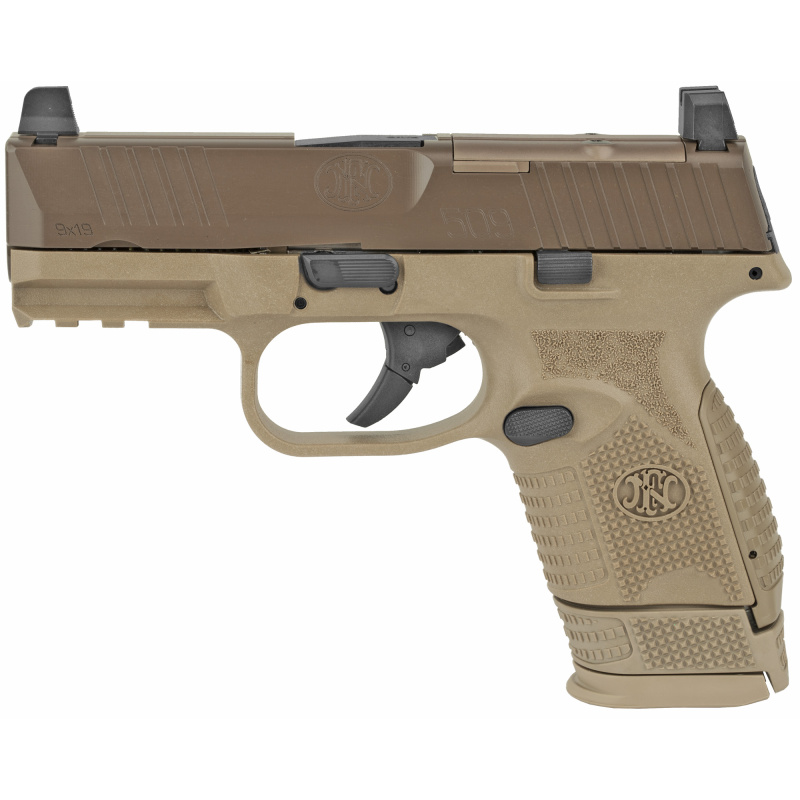 509, MRD, Semi-automatic, Striker Fired, Compact, 9MM, 3.7" Barrel, 1-12Rd, 1-15Rd, Non-Manual Safety, Interchangeable Backstraps, FN Optics Mounting System, Ambi Slide Stop Lever, Ambi Magazine Release, FN Sof