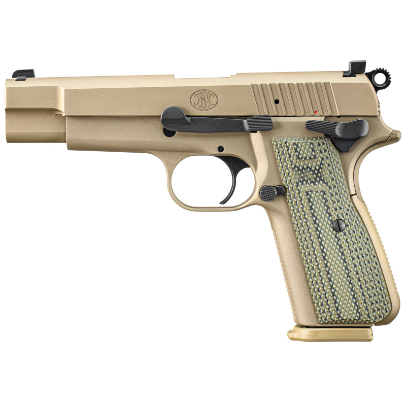 High Power, Semi-automatic, Single Action Only, Full Size, 9MM, 4.7" Barrel, PVD Finish, Flat Dark Earth, Olive G10 Grips, 17 Rounds, 2 Magazines 66-102107