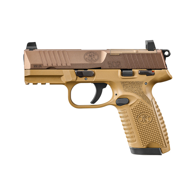 502, MRD, Single Action Only, Semi-automatic, Polymer Frame Pistol, Compact, 22 LR, 4" Barrel, Anodized Finish, Flat Dark Earth, Optic Height Sights, Ambidextrous Thumb Safety, 10 Rounds, 2 Magazines, California Compliant 66-102318