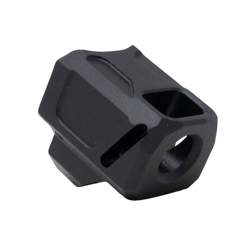 EXOS-553, Compensator, 9MM, Fits Glock 17/19/34 Gen 5, Anodized Finish, Black FXFF-P-A-COMP-DS-G-03