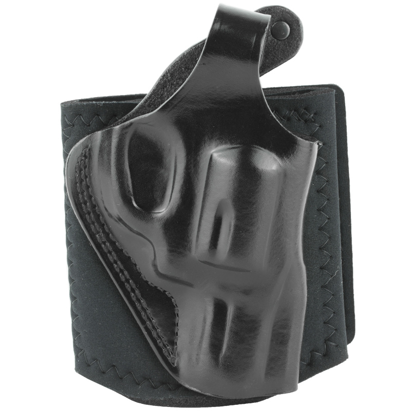 Ankle Glove Ankle Holster, Fits J Frame with 2" Barrel, Right Hand, Black Leather AG160B