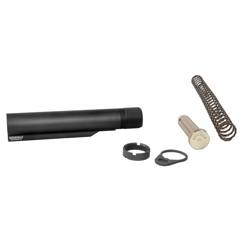 Buffer Tube Complete Assembly, Fits AR-15, Anodized Finish, Black, 6-Position, H3 Buffer 08-163B-H3