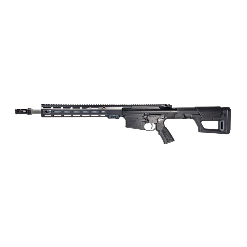 MRGG MOD1, Semi-automatic Rifle, AR, 308 Winchester, 16" Threaded Barrel, 5/8X24 Thread Pitch, HUXWRX 7.62 Flash Hider, Anodized Finish, Black, Geissele A22 Grip, Magpul PRS Lite Stock, Ambidextrous Controls, No Magazine 08-513B