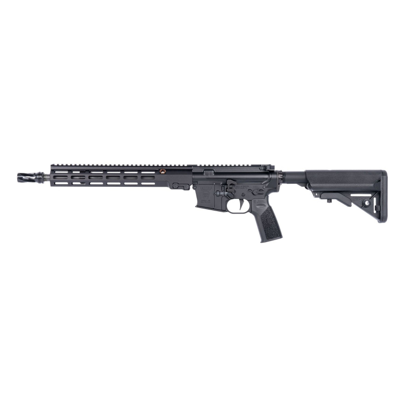 Super Duty MOD1-A, Semi-automatic, AR, 223 Remington/5.56 NATO, 13.9" Cold Hammer Forged, Chrome Lined Barrel, Pinned and Welded HUXWRX QD 556 Flash Hider (16" OAL), Anodized Finish, Black, B5 Systems Enhanced SOPMOD Stock, Geissele A17 Grip, Mid-Length