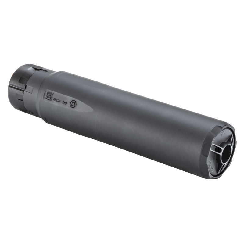 Abyss, Rifle Suppressor, 6.6" Long, 300 Winchester Magnum/7.62MM NATO, Titanium/Stainless Steel Construction, Cerkote Finish, Black, Includes ETM Mount 13548