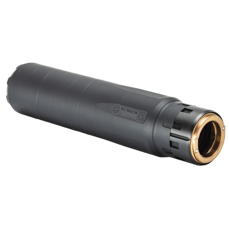 Neutron, Rifle Suppressor, 6.6" Long, 300 Winchester Magnum/7.62MM NATO, Cerakote Finish Black, Includes ETM Mount, Titanium and Stainless Steel 13700