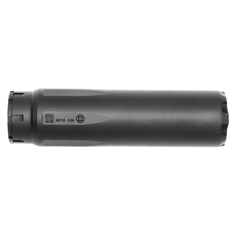 Abyss, Rifle Suppressor, 556NATO, Weight 16oz, Length 6.2", Diameter 1.64", Threads 1/2X28, Stainless Steel and Titanium, High-Temp Cerakote Finish, Black 14372