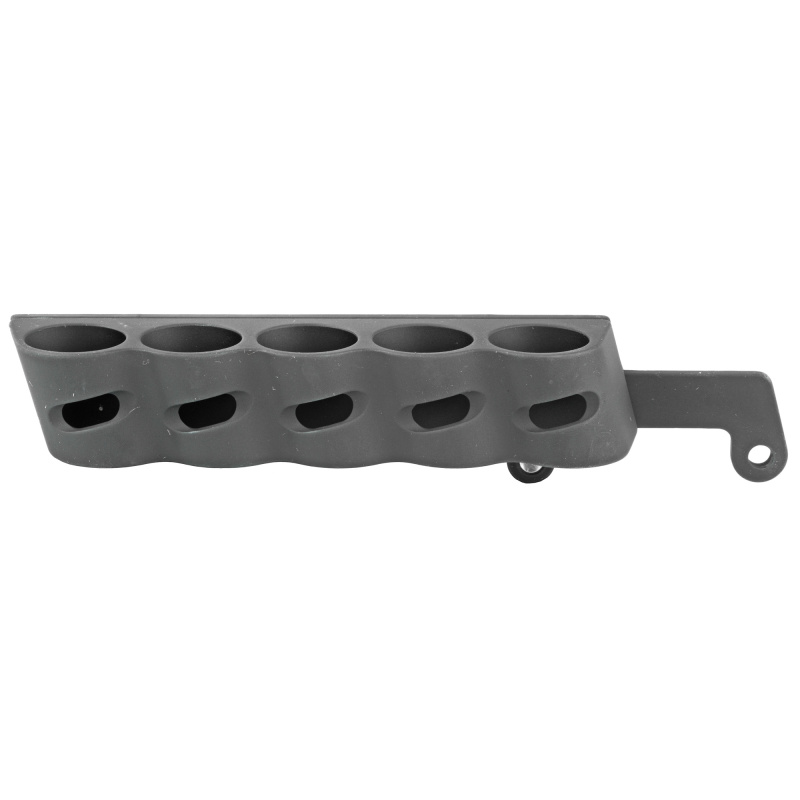 5 Shot Side Saddle with QD Sling Attachment And Rectangular QD Swivel, Fits Remington 870 Tac-14, Holds 12 Gauge Ammunition, Angle Facilitates Easy Bottom Loading of the Magazine Tube and Top Loading of the Chamber, Black Finish GGG-2005
