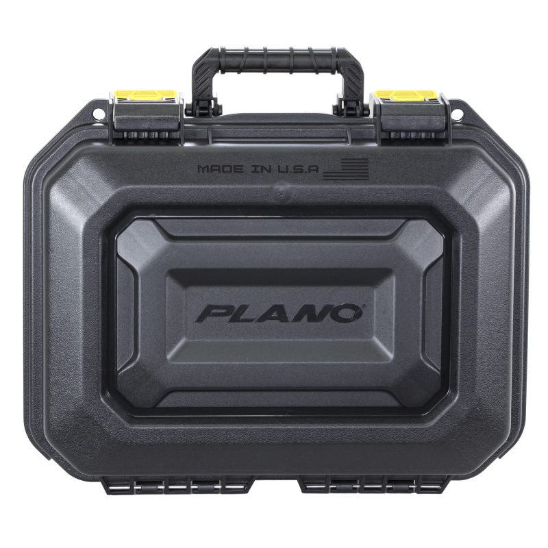 All Weather 2, 2 Pistol Case, 14"x10"x5", Pluck to Fit Foam, Black and Yellow PLA118LG