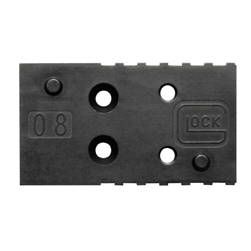 MOS Plate, Size 08, Fits Leupold Footprint, For Glock MOS Gen 5 45ACP/10mm, Black 74015