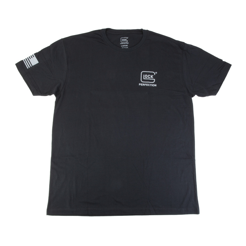 OEM Perfection Flag Tee, Short Sleeve, Large, Black and White AP96393
