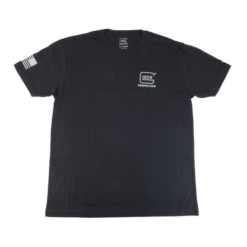 OEM Perfection Flag Tee, Short Sleeve, XL, Black and White AP96394