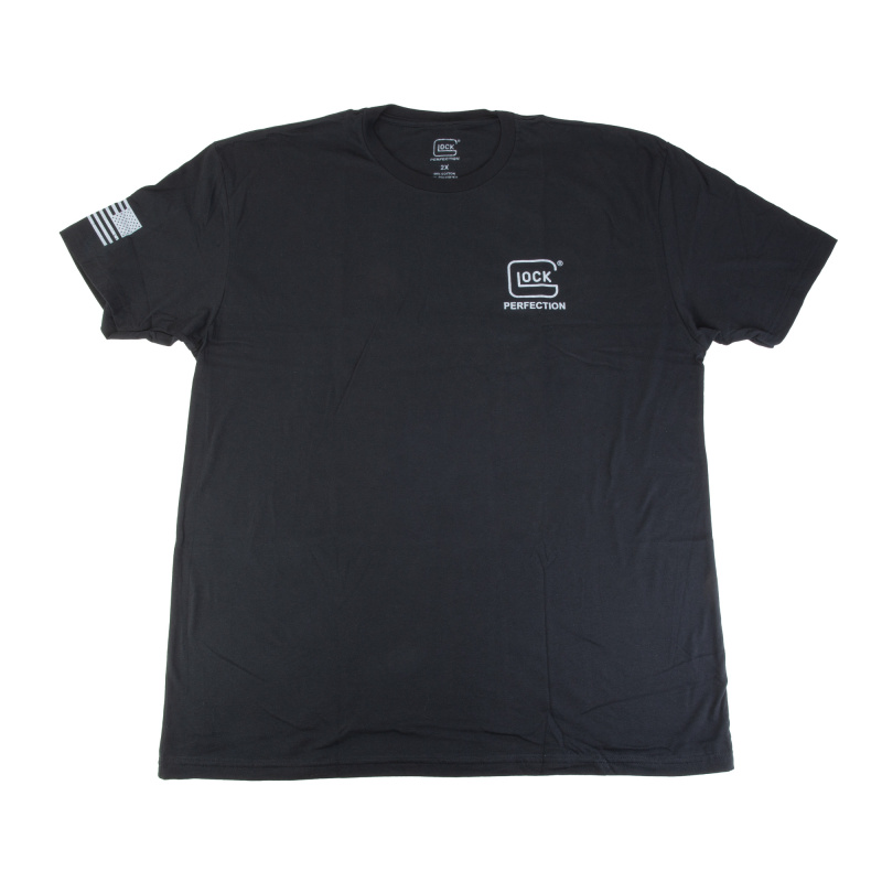 OEM Perfection Flag Tee, Short Sleeve, XXLarge, Black and White AP96395