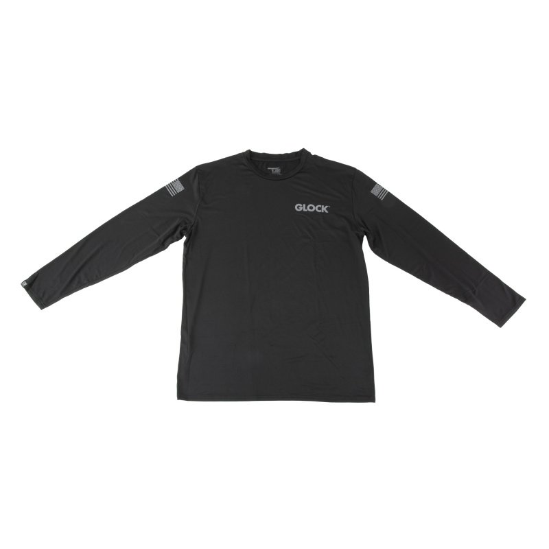 Performance, Long Sleeve Shirt, Polyester/Spandex Material, Medium, Black and White AP96432