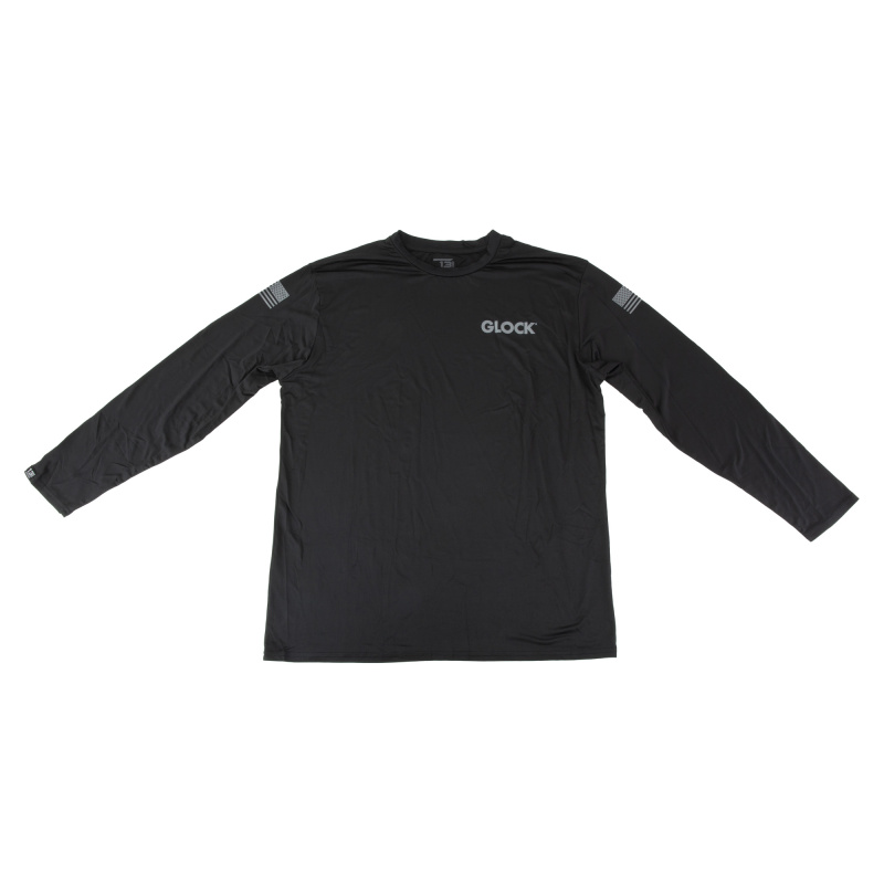 Performance, Long Sleeve Shirt, Polyester/Spandex Material, Medium, Black and White AP96434