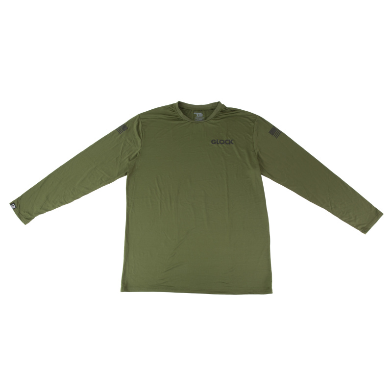 Performance, Long Sleeve Shirt, Polyester/Spandex Material, XLarge, Olive Drab Green and Black AP96440