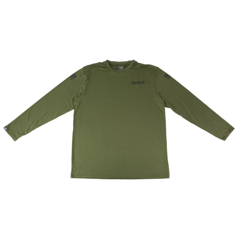 Performance, Long Sleeve Shirt, Polyester/Spandex Material, XX Large, Olive Drab Green and Black AP96441