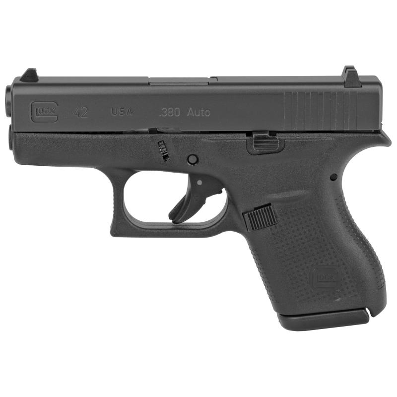 42, Semi-automatic, Striker Fired, Sub-Compact, 380 ACP, 3.25", Black, 6Rd, 2 Mags, Fixed Sights, Polymer, Matte G42US