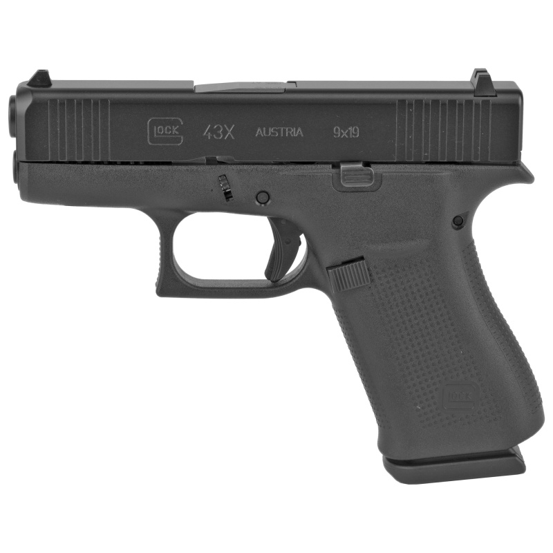43X, Semi-automatic, Striker Fired, Sub-Compact, 9MM, 3.41", Black, 10Rd, 2 Mags, Fixed Sights, Polymer, Matte G43XAUT