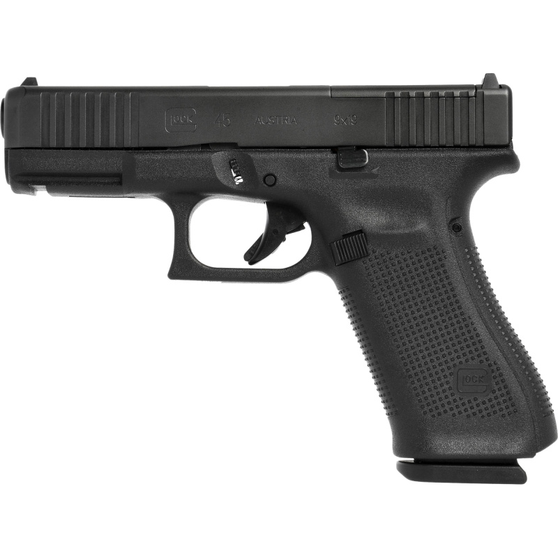 45 MOS, Semi-automatic, Striker Fired, Polymer Framed Pistol, Compact, 9MM, 4.02" Barrel, DLC Finish, Black, Interchangeable, Fixed Sights, 17 Rounds, 3 Magazines G4517MOSUS