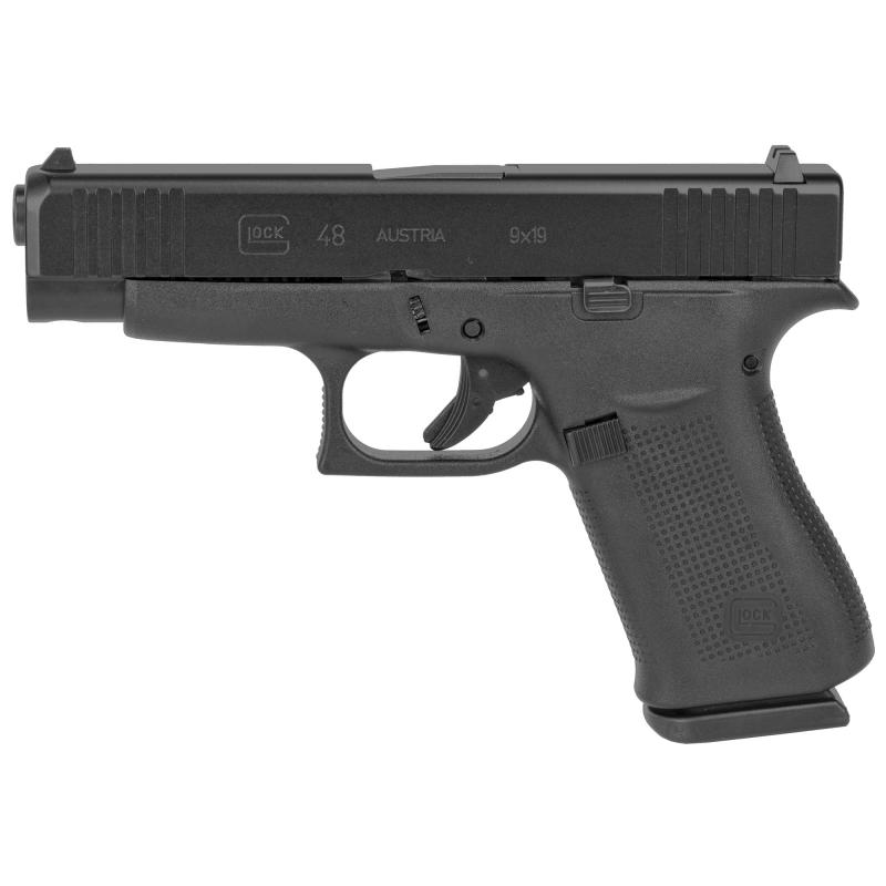 48, Semi-automatic, Striker Fired, Sub-Compact, 9MM, 4.17", Black, 10Rd, 2 Mags, Fixed Sights, Polymer, Matte G48AUT