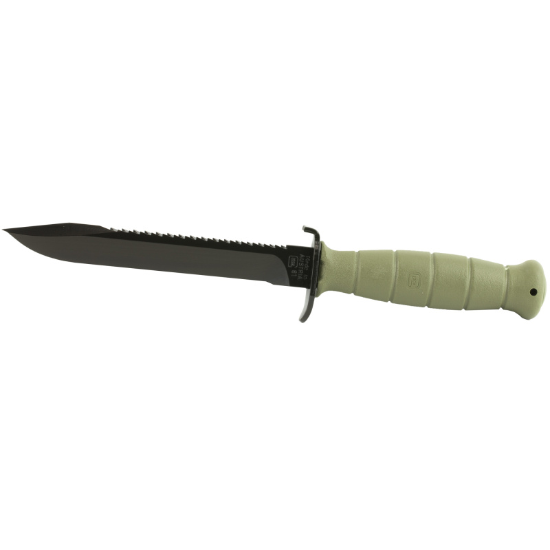 OEM Field Knife, 6.5" Fixed Blade, Root Saw, Battlefield Green, Polymer, Plain Edge KF039181