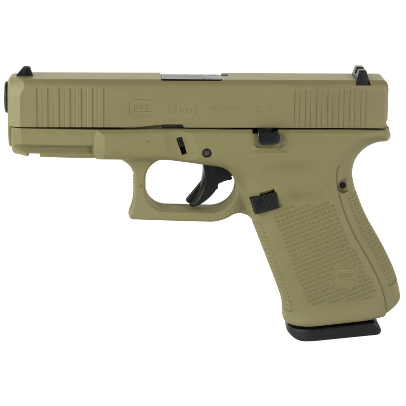 19 MOS GEN 5, Semi-automatic, Striker Fired, Compact, 9MM, 4.02" Barrel, Skydas Cerakote Finish, Coyote Tan, 15 Rounds, 3 Magazines PA195S204MOS-CT