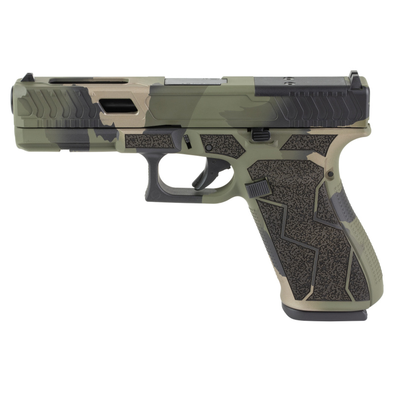 20 Gen 5, M.O.S., Striker Fired, Semi-automatic, Polymer Frame Pistol, 10MM, 4.61" Marksman Barrel, Custom M81 Torn Camo Cerakote Finish by Shark Coast Tactical, Ambidextrous Slide Stop Lever, Flared Mag Well, No Finger Grooves, Front Serrations, Laser S