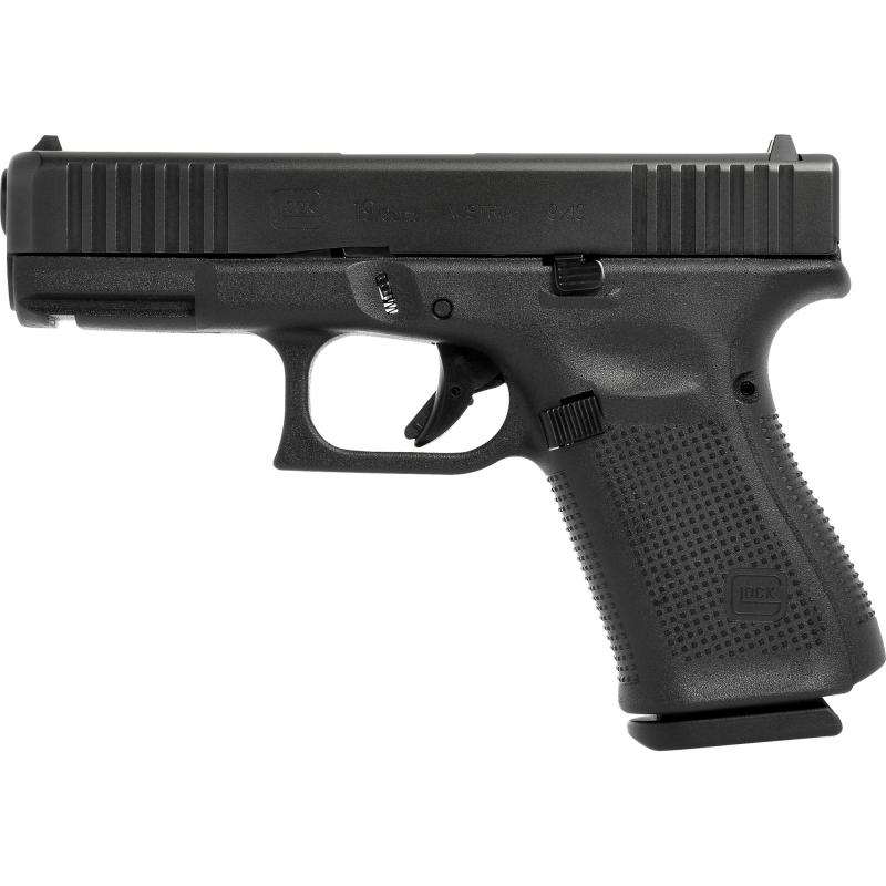 19, GEN 5, Semi-automatic, Striker Fired, Compact, 9MM, 4.02", Black, Polymer, 10 Rounds, 3 Mags, Fixed Sights, DLC UA195S201