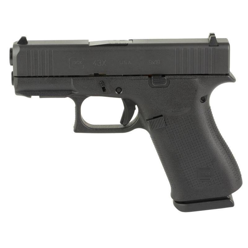 G43X | 9mm, 3.41in Barrel, Railed Dust Cover, Two 10rd Magazines, Black Finish, Made in USA