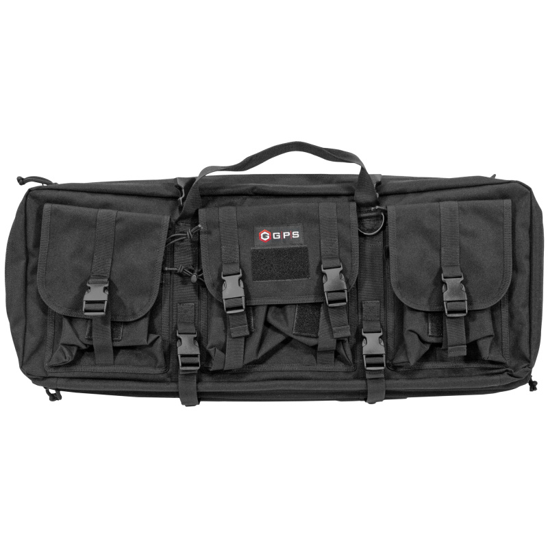 Tactical Double Rifle Case, Black, 28", 600 Denier Polyester GPS-DRC28