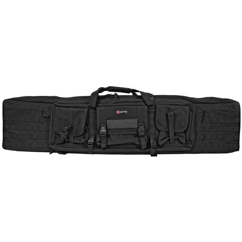 Tactical Double Rifle Case, Black, 55", 600 Denier Polyester GPS-DRC55