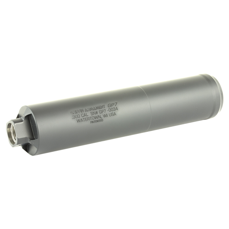 GP7 (General Purpose), Suppressor, 7.23", 30 Caliber, 17-4PH Stainless Steel, Black Finish, 15.3 oz, Direct Thread GAGP7