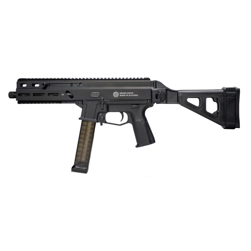 Stribog SP45A3, Semi-automatic, Striker Fired, Aluminum Frame Pistol, 45ACP, 8" Threaded Barrel, .578X28 Thread Pitch, Ambidextrous Controls, Folding Pistol Brace, M-LOK Handguard, Matte Finish, Black, 20 Rounds, 3 Magazines 197892004824