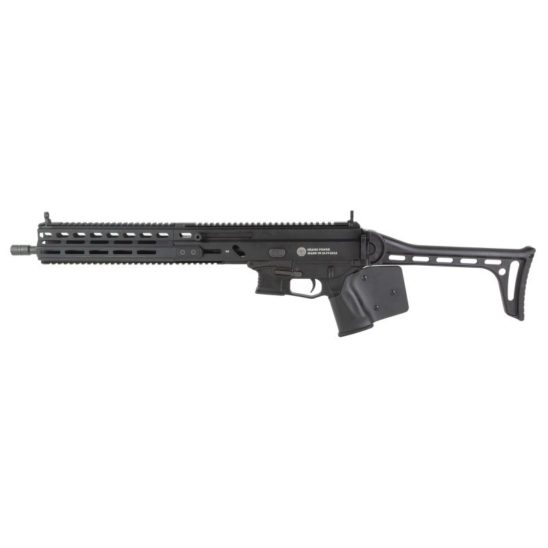 Stribog SP9A1, Semi-automatic Rifle, 9MM, 16" Threaded Barrel, 1/2X28 Thread Pitch, Ambidextrous Controls, Fixed Stock, M-LOK Handguard, Matte Finish, Black, 10 Rounds, 3 Magazines, California Compliant 810091158142