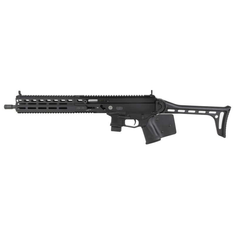 Stribog SP9A3, Semi-automatic Rifle, 9MM, 16" Threaded Barrel, 1/2X28 Thread Pitch, Ambidextrous Controls, Fixed Stock, M-LOK Handguard, Matte Finish, Black, 10 Rounds, 3 Magazines, California Compliant 810091158166