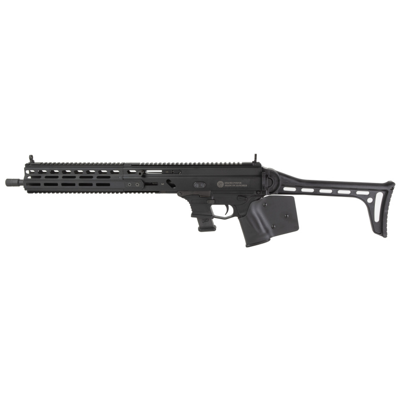 Stribog SP9A3G, Semi-automatic Rifle, 9MM, 16" Threaded Barrel, 1/2X28 Thread Pitch, Ambidextrous Controls, Fixed Stock, M-LOK Handguard, Matte Finish, Black, 10 Rounds, 3 Magazines, California Compliant 810091158180