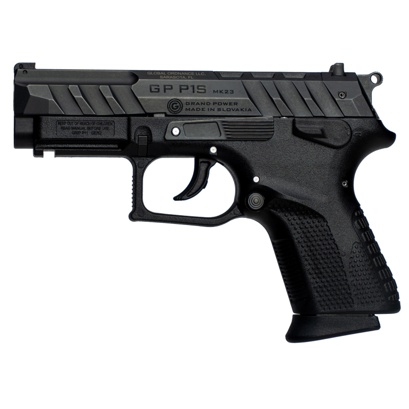 P1S, Semi-automatic, Double Action/Single Action, Compact, Polymer Frame Pistol, 3.66" Barrel, Manual Thumb Safety, Matte Finish, Black, 3-Dot Sights, (4)-Optic Adapter Plates, 12 Rounds, 3 Magazines 8588005944663