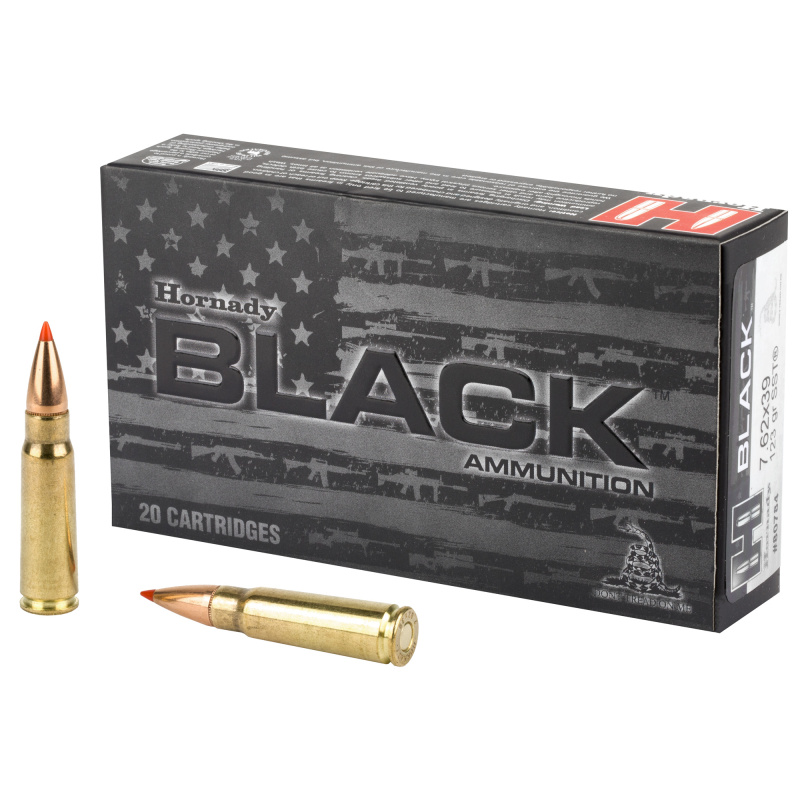 Black 7.62x39mm 123 Grain SST Box of 20 Rounds