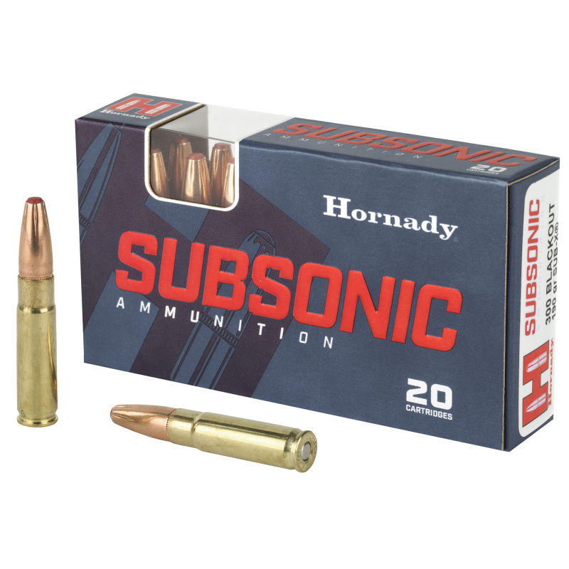Hornady Subsonic |300 Blackout 190 Grain Sub-X w/ XTP Bullet Designed for Subsonic Expansion, 20 Round Box 80877