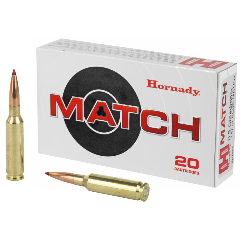 ELD Match Rifle Ammunition |6.5mm Creedmoor 147 Grain ELD Box of 20 Rounds