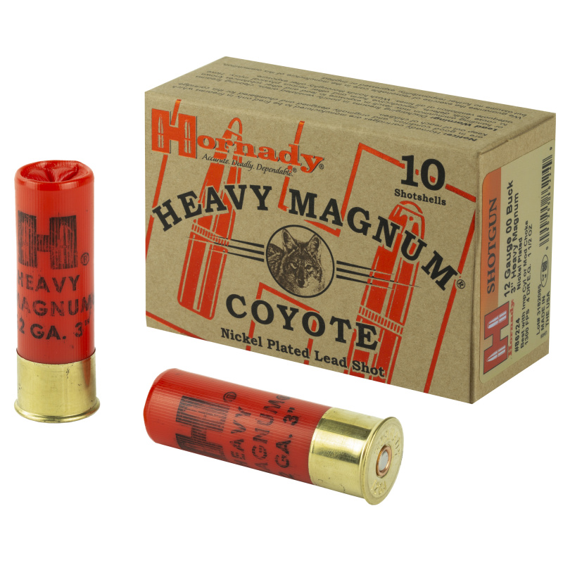 Heavy Magnum Coyote Loads 12 Gauge 3 Inch 1300 FPS 1.5 Ounces 00 Buck 10 Per Box