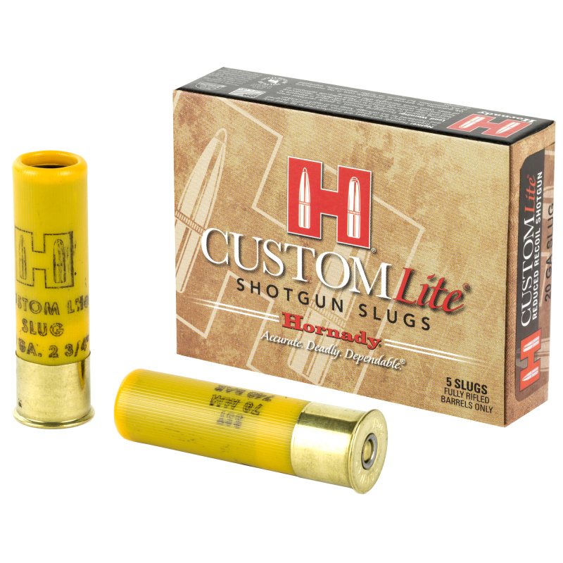 Custom Lite Slug 20 Gauge 2.75 Inch 1600 FPS 250 Grain FTX 5 Per Box