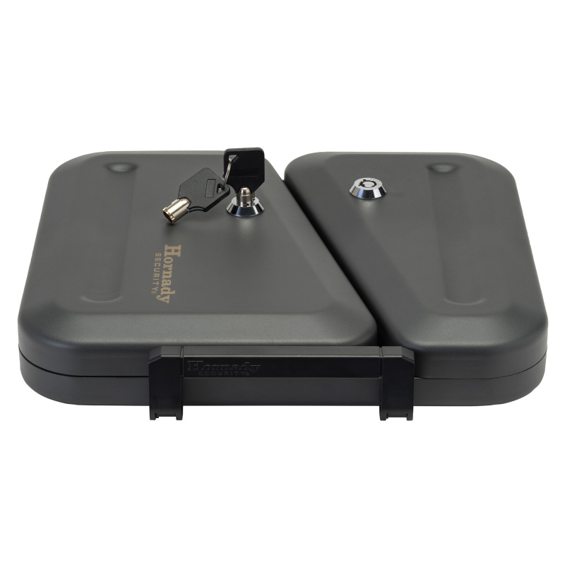Dual-Lid Lock Box, Foam Interior, 2 Keyed Alike Locks, 11"x10"x2" Exterior Dimensions, Includes Steel Security Cable 95229