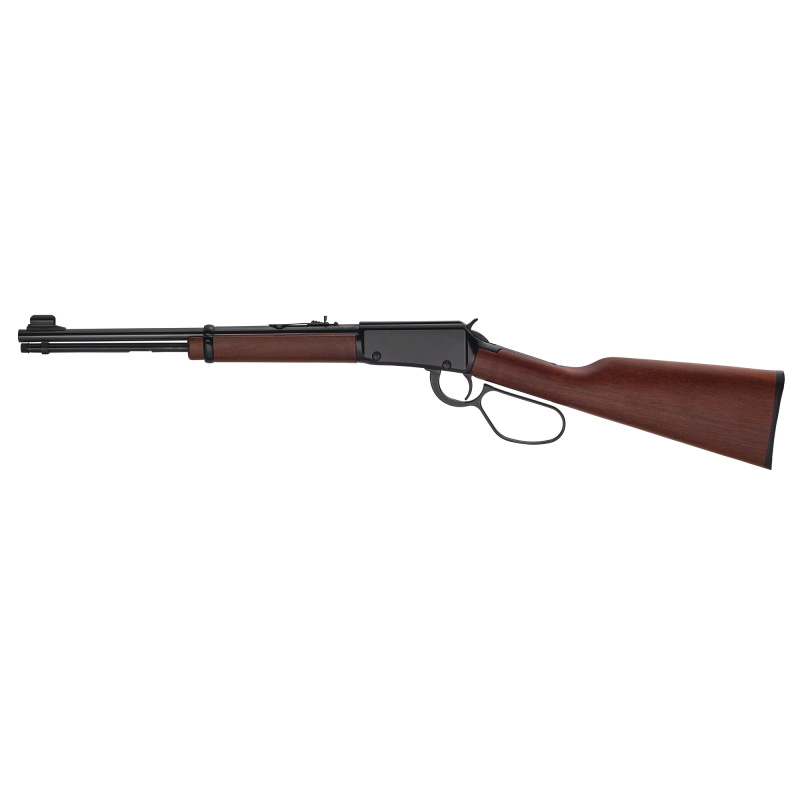 H1 Classic Carbine, Lever Action Rifle, 22LR, 16.5" Barrel, Round Blued Steel, Straight Grip American Walnut Stock, Adjustable Semi-Buckhorn Rear Sight, Hooded Blade Front Sight, 13 Rounds, Large Loop Lever H001R-22