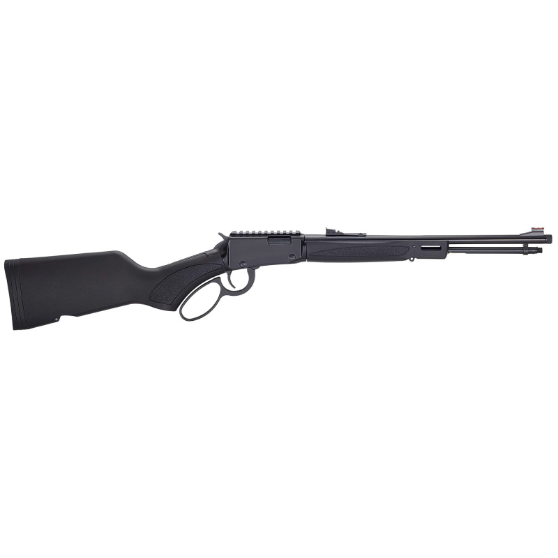 H1 X Model, Lever Action Rifle, 22WMR, 16.5" Threaded Barrel, 1/2X28 Thread Pitch, Round Blued Steel, Synthetic Stock, Black, Pistol Grip, Adjustable Fiber Optic Rear Sight, Fiber Optic Front Sight, 10 Rounds H001XR-22M