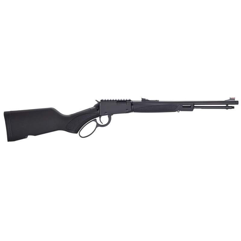 H1 X Model, Lever Action Rifle, 22LR, 16.5" Threaded Barrel, 1/2X28 Thread Pitch, Round Blued Steel, Synthetic Stock, Black, Pistol Grip, Adjustable Fiber Optic Rear Sight, Fiber Optic Front Sight, 13 Rounds H001XR-22