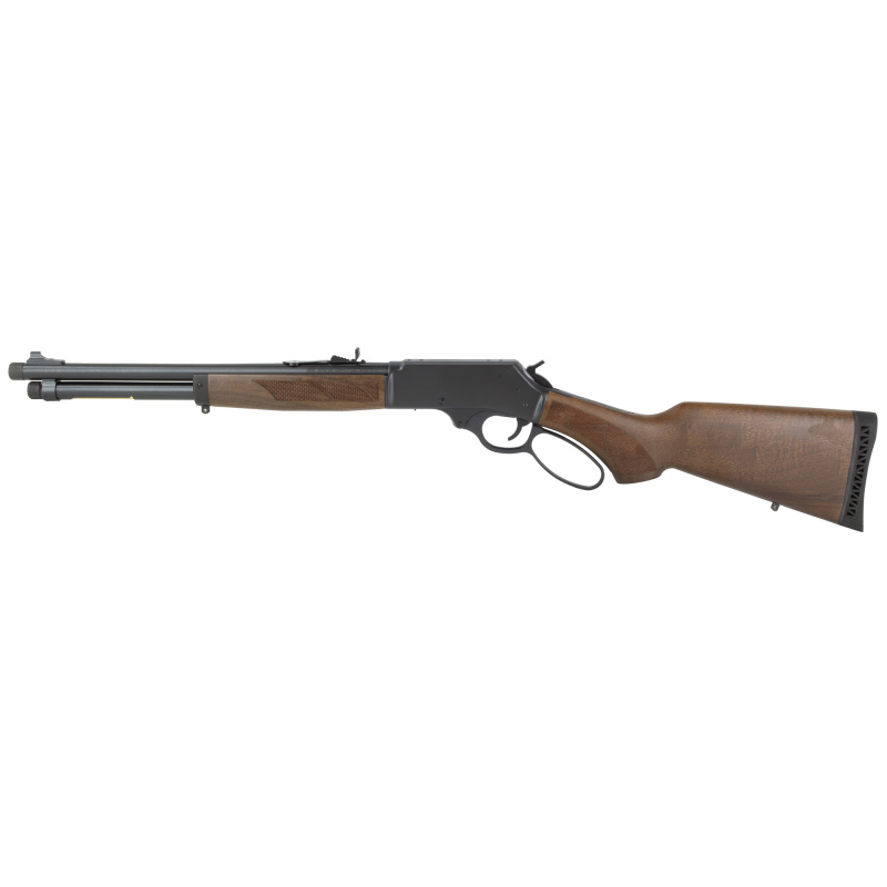 H10 Protector Carbine, Lever Action Rifle, 45-70 Government, 16.5" Threaded Barrel, 5/8X24 Thread Pitch, Round Blued Steel, Blued Steel Receiver, American Walnut Stock, Checkered Grip, Adjustable Semi-Buckhorn Rear Sight with Diamond Insert, Brass Bead F