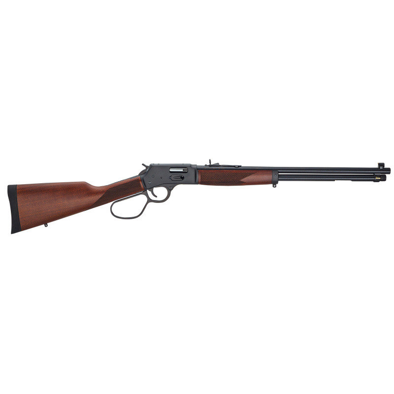 Big Boy Steel, Lever Action Rifle, 44 Magnum/44 Special, 20" Barrel, Blued Finish, Straight-grip American Walnut Stock, Adjustable/Bead Sights, 10 Rounds, Large Loop, Side Gate H012GL